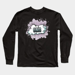 OMG - Trendy Gamer - Cute Sarcastic Slang Text - Social Media - 8-Bit Graphic Typography Long Sleeve T-Shirt